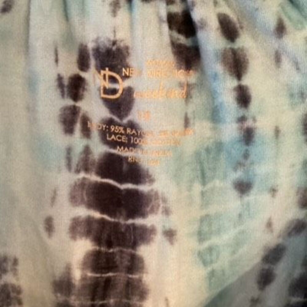 New Directions Tie Dye Tunic Sz 1X Crochet Bell Sleeves Hippy Boho - Picture 2 of 6